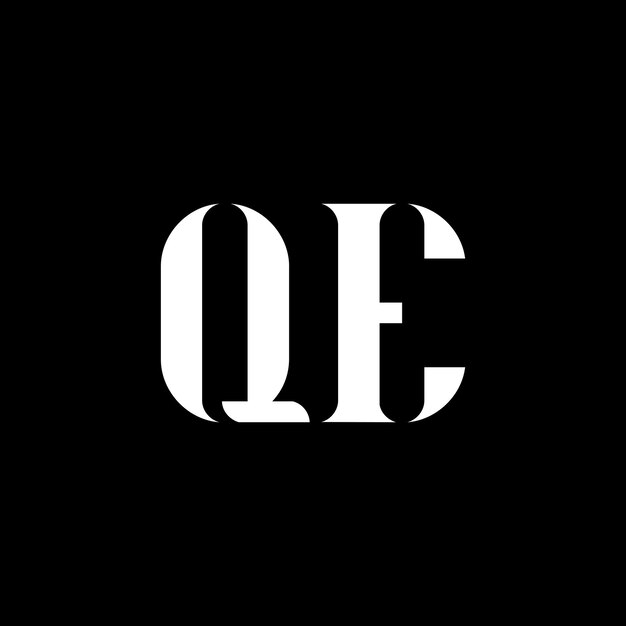 El diseño del logotipo de la letra QE, la letra inicial QE, el monograma en mayúsculas, el logotipo en color blanco, el logo QE y el diseño QE QE.