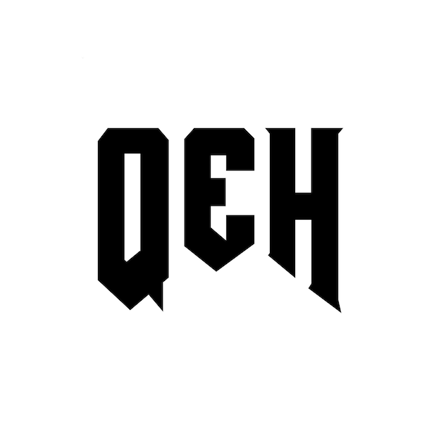 Diseño de logotipo de letra QEH para una empresa de tecnología Diseño del logotipo QEH combinación de colores blanco y negro Diseño del logó QEH Vector QEH Diseño del icono QEH Alfabeto QEH Tipo de diseño del logotipo