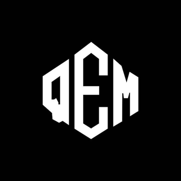 Diseño del logotipo de la letra QEM con forma de polígono QEM diseño del logotipo en forma de póligono y cubo QEM hexágono modelo de logotipo vectorial colores blanco y negro QEM monograma negocio y logotipo de bienes raíces