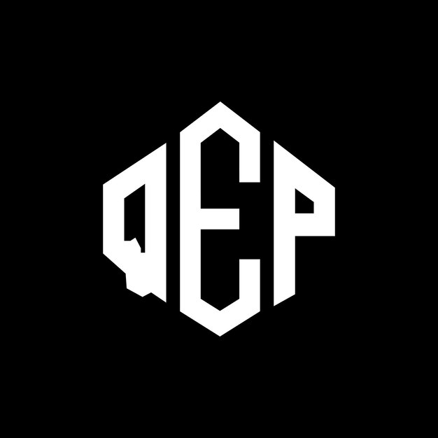 Diseño del logotipo de la letra QEP con forma de polígono QEP diseño del logotipo en forma de póligono y cubo QEP hexágono plantilla del logotipo vectorial colores blanco y negro QEP monograma negocio y logotipo inmobiliario
