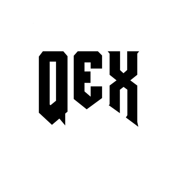 Diseño de logotipo de letra QEX para la empresa de tecnología diseño de logotipo QEX combinación de colores blanco y negro logotipo QX vector diseño QEX icono QEX alfabeto QEX tipografía diseño de logo