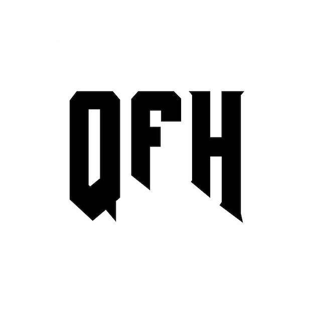Diseño de logotipo de letra QFH para una empresa de tecnología Diseño del logotipo QFH combinación de colores blanco y negro Diseño del logó QFH Vector QFH Diseño del icono QFH Alfabeto QFH Tipo de logotipo