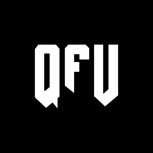 Diseño de logotipo de letra QFU para una empresa de tecnología Diseño del logotipo QFU Combinación de colores blanco y negro Logo QFU Vector QFU Diseño del icono QFU Alfabeto QFU Logotipo de tipografía
