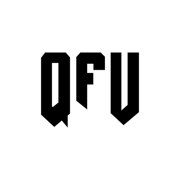 Diseño de logotipo de letra QFU para una empresa de tecnología Diseño del logotipo QFU Combinación de colores blanco y negro Logo QFU Vector QFU Diseño del icono QFU Alfabeto QFU Logotipo de tipografía