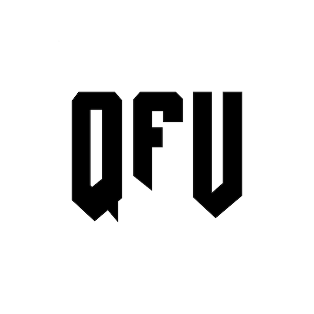 Diseño de logotipo de letra QFU para una empresa de tecnología Diseño del logotipo QFU Combinación de colores blanco y negro Logo QFU Vector QFU Diseño del icono QFU Alfabeto QFU Logotipo de tipografía