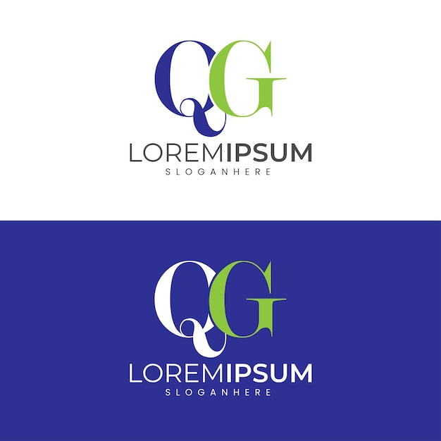 Diseño de logotipo de letra qg minimalista moderno