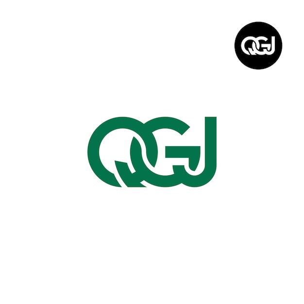 Diseño del logotipo de la letra QGJ Monograma