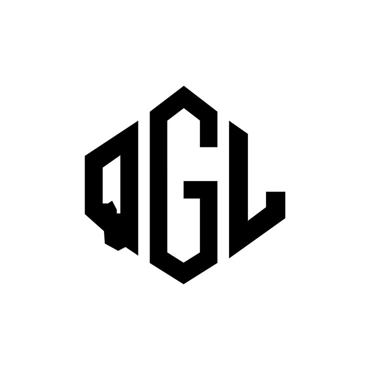 Vector diseño de logotipo de letra qgl con forma de polígono qgl polígono y forma de cubo diseño de logotipo qgl hexágono patrón de logotipo vectorial colores blanco y negro qgl monograma logotipo de negocios e inmobiliario