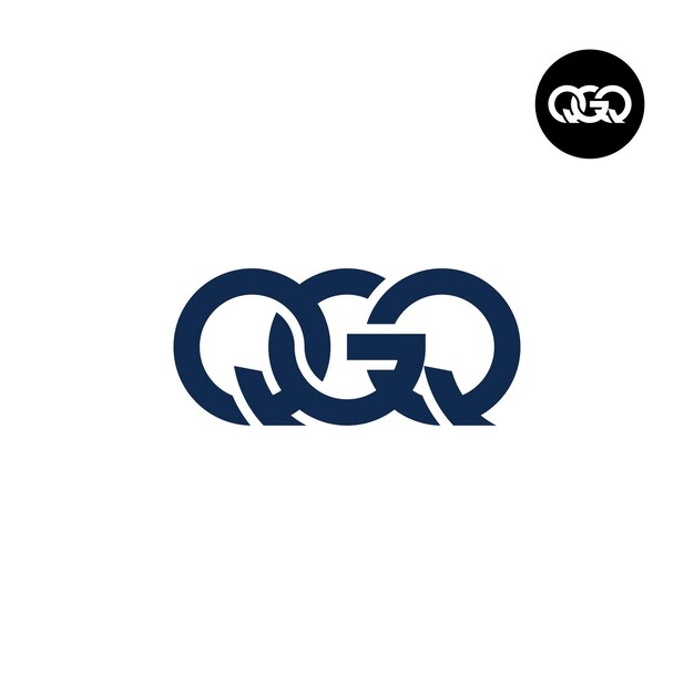 Diseño del logotipo de la letra QGQ Monograma