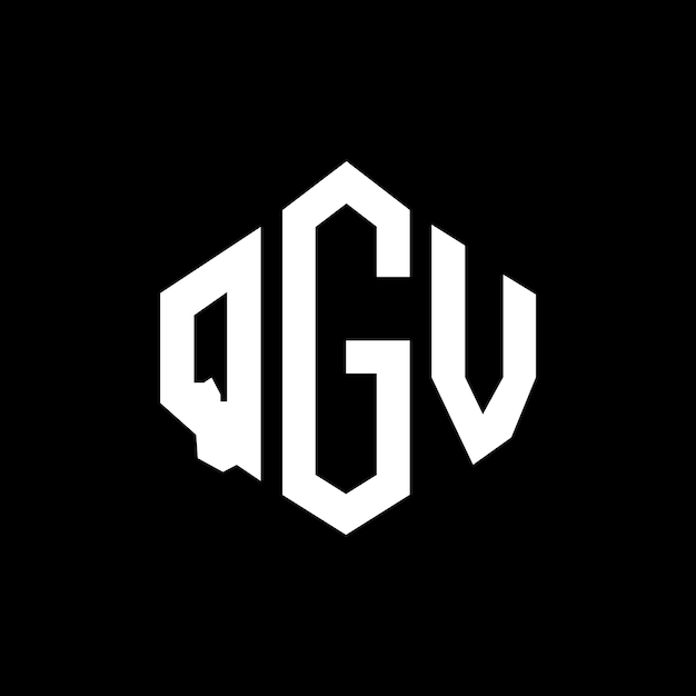 Diseño de logotipo de letra qgv con forma de polígono qgv diseño de logotipo en forma de póligono y cubo qgv hexágono patrón de logotipo vectorial colores blanco y negro qgv monograma logotipo de negocios e inmobiliario