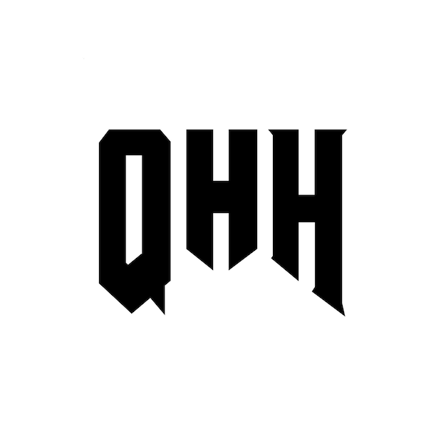 Diseño de logotipo de letra QHH para una empresa de tecnología Diseño de Logotipo QHH combinación de colores blanco y negro Diseño de Logos QHH Vector QHH Icon QHH Alfabeto QHH Tipografía