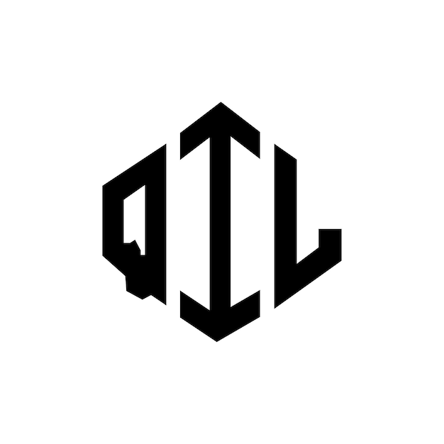 Diseño de logotipo de letra QIL con forma de polígono QIL diseño de logotipo en forma de póligono y cubo QIL plantilla de logotipo vectorial hexágono QIL colores blanco y negro QIL monograma de negocios y logotipo inmobiliario