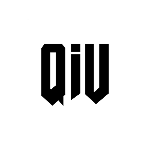 Diseño de logotipo de letra QIU para una empresa de tecnología Diseño del logotipo QIU combinación de colores blanco y negro Logotipo QIu Vector Diseño QIU Icono QIU Alfabeto QIU Tipografía