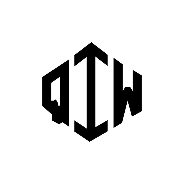 Diseño del logotipo de la letra QIW con forma de polígono QIW diseño del logotipo en forma de póligono y cubo QIW hexágono modelo de logotipo vectorial colores blanco y negro QIW monograma logotipo de negocios e inmobiliario