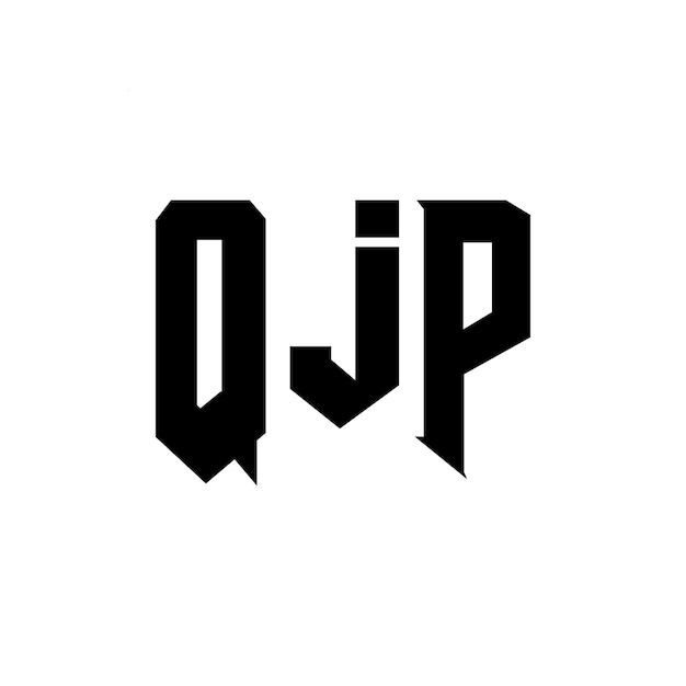 Diseño de logotipo de letra QJP para una empresa de tecnología Diseño de Logotipo QJP combinación de colores blanco y negro Logotipo QGP Vector Diseño QJP Icono QJP Alfabeto QJP Tipografía Diseño del logotipo
