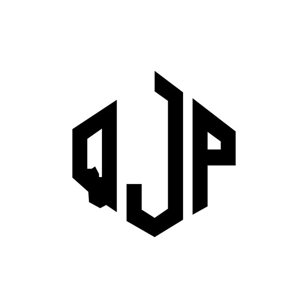 Diseño del logotipo de la letra QJP con forma de polígono QJP diseño del logotipo en forma de póligono y cubo QJP hexágono plantilla del logotipo vectorial colores blanco y negro QJP monograma negocio y logotipo de bienes raíces