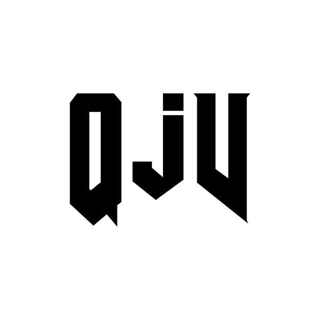 Diseño de logotipo de letra QJV para una empresa de tecnología Diseño del logotipo QJV combinación de colores blanco y negro Diseño del logó QJV Vector QJV Diseño del icono QJV Alfabeto QJV Tipo de diseño del logotipo