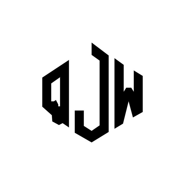 Vector diseño de logotipo de letra qjw con forma de polígono qjw poligono y forma de cubo diseño de logotipo qjw hexágono patrón de logotipo vectorial colores blanco y negro qjw monograma logotipo de negocios e inmobiliario