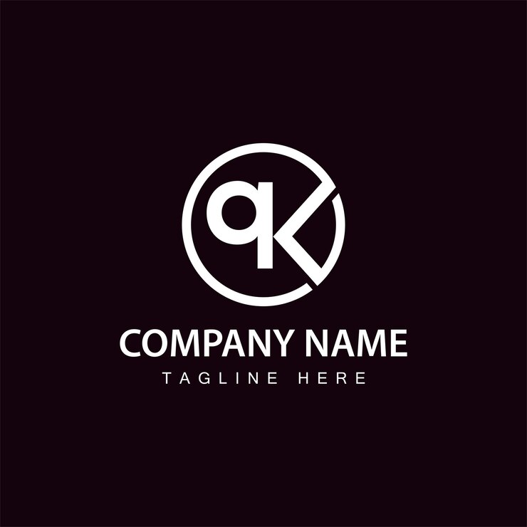 Vector diseño del logotipo de la letra qk monograma con plantilla vectorial