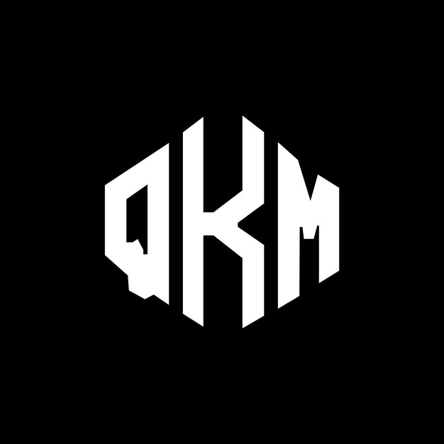 Diseño de logotipo de letra QKM con forma de polígono QKM polígono y forma de cubo diseño de logotipo QKM hexágono patrón de logotipo vectorial colores blanco y negro QKM monograma negocio y logotipo de bienes raíces