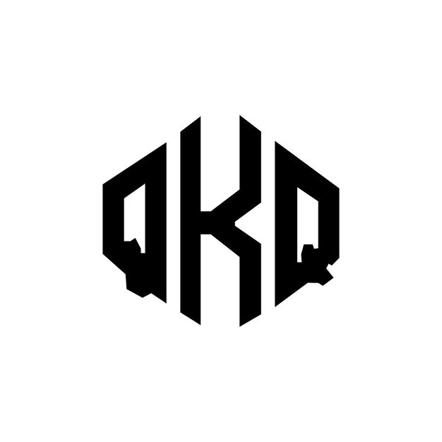 Diseño de logotipo de letra QKQ con forma de polígono QKQ poligono y forma de cubo diseño de logotipo QKQ hexágono patrón de logotipo vectorial colores blanco y negro QKQ monograma logotipo de negocios e inmobiliario