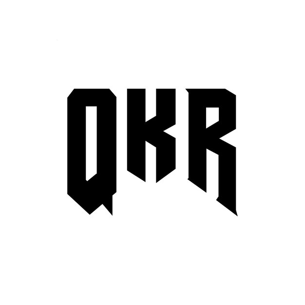 Diseño de logotipo de letra QKR para una empresa de tecnología Diseño del logotipo QKR Combinación de colores blanco y negro Logo QKR Vector QKR Diseño del icono QKR Alfabeto QKR Tipo de logotipo Diseño