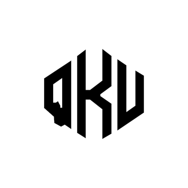 Diseño del logotipo de la letra QKU con forma de polígono QKU polígono y forma de cubo diseño del logotipo QKU hexágono modelo de logotipo vectorial colores blanco y negro QKU monograma negocio y logotipo de bienes raíces
