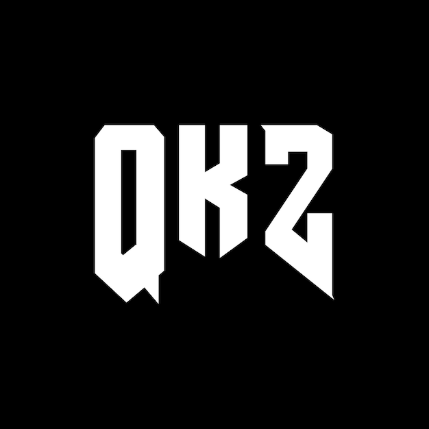 Diseño de logotipo de letra QKZ para una empresa de tecnología Diseño de Logotipo QKZ combinación de colores blanco y negro Diseño de logos QKZ Vector QKZ Icono QKZ Alfabeto QKZ Tipografía