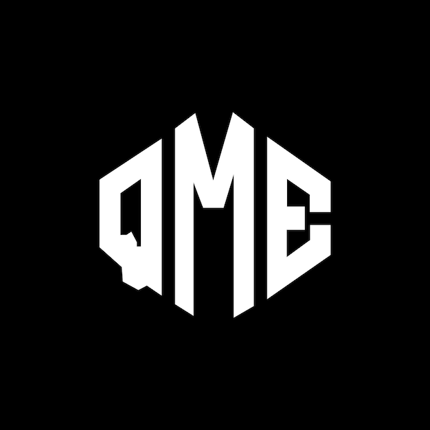 Diseño de logotipo de letra QME con forma de polígono QME poligono y forma de cubo diseño de logotipo QME hexágono plantilla de logotipo vectorial colores blanco y negro QME monograma negocio y logotipo de bienes raíces