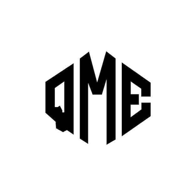 Diseño de logotipo de letra QME con forma de polígono QME poligono y forma de cubo diseño de logotipo QME hexágono plantilla de logotipo vectorial colores blanco y negro QME monograma negocio y logotipo de bienes raíces