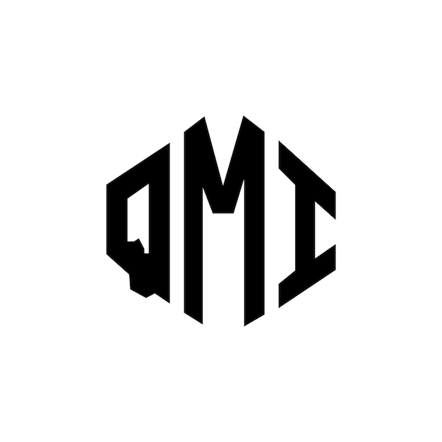Diseño del logotipo de la letra QMI con forma de polígono QMI diseño del logotipo en forma de póligono y cubo QMI hexágono modelo de logotipo vectorial colores blanco y negro QMI monograma negocio y logotipo de bienes raíces