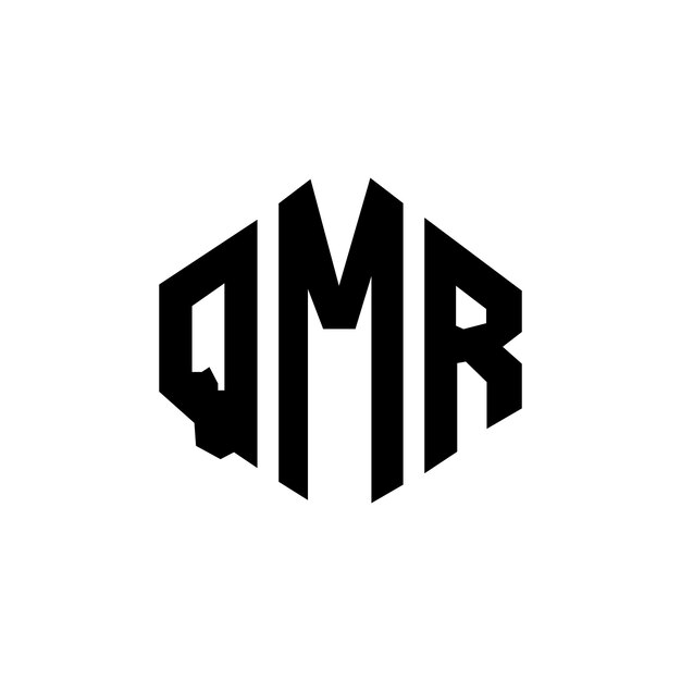 Diseño de logotipo de letra QMR con forma de polígono QMR polígono y forma de cubo diseño de logotipo QMR hexágono modelo de logotipo vectorial colores blanco y negro QMR monograma negocio y logotipo de bienes raíces