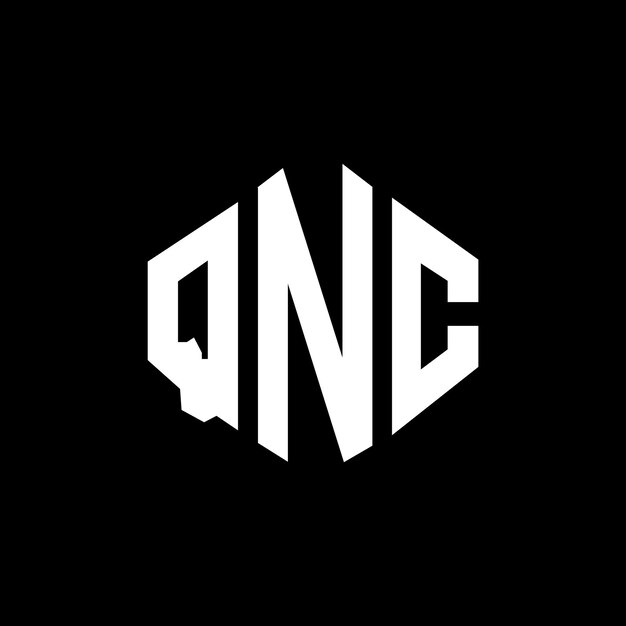 Diseño de logotipo de letra QNC con forma de polígono QNC polígono y forma de cubo diseño de logotipo QNC hexágono patrón de logotipo vectorial colores blanco y negro QNC monograma negocio y logotipo de bienes raíces