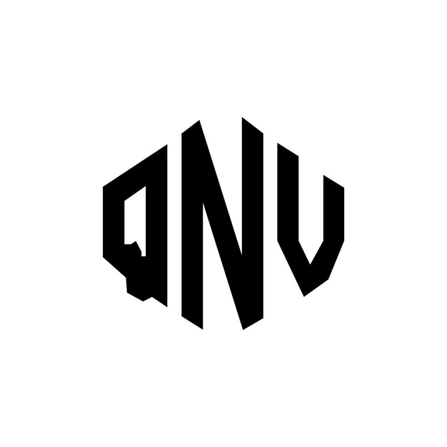 Diseño del logotipo de la letra QNV con forma de polígono QNV diseño del logotipo en forma de póligono y cubo QNV hexágono modelo de logotipo vectorial colores blanco y negro QNV monograma logotipo de negocios e inmobiliario