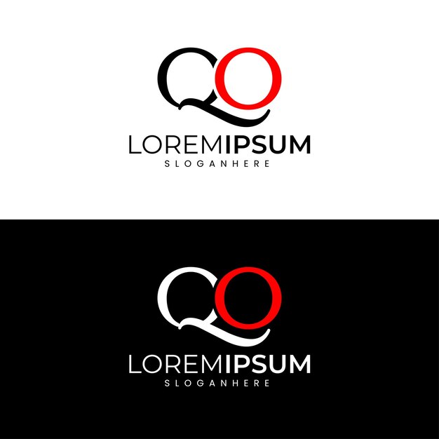 Diseño de logotipo de letra qo minimalista moderno