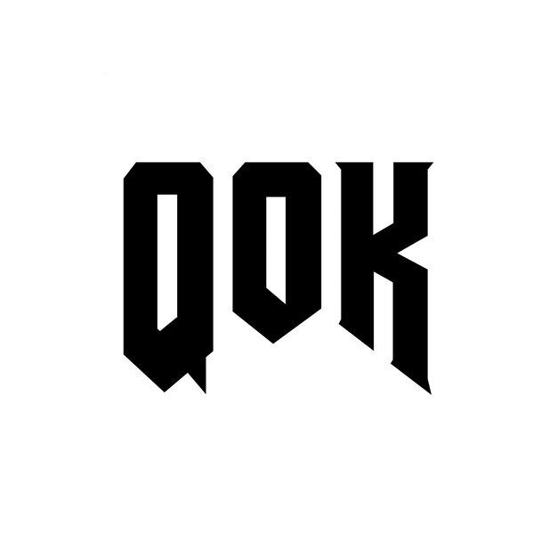 Diseño de logotipo de letra QOK para una empresa de tecnología Diseño del logotipo QOK combinación de colores blanco y negro Logotipo QOK vector diseño QOK icono QOK alfabeto QOK tipografía diseño del logotipo