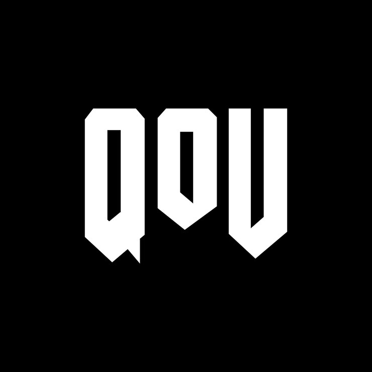 Vector diseño de logotipo de letra qou para una empresa de tecnología diseño del logotipo qou combinación de colores blanco y negro logotipo qo u vector diseño qou icono qou alfabeto qou tipografía diseño del logotipo