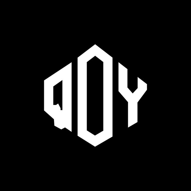 Diseño del logotipo de la letra QOY con forma de polígono QOY diseño del logotipo en forma de póligono y cubo QOY hexágono plantilla del logotipo vectorial colores blanco y negro QOY monograma de negocios y logotipo inmobiliario