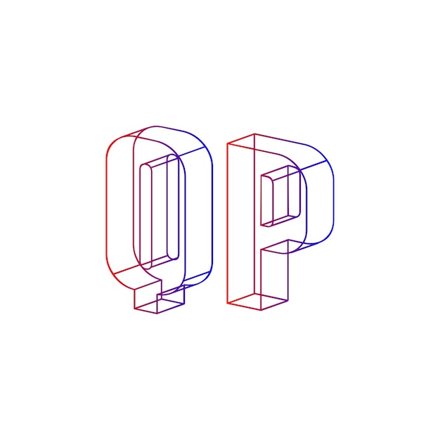 Diseño del logotipo de la letra qp