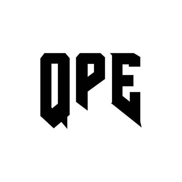 Diseño de logotipo de letra QPE para una empresa de tecnología Diseño del logotipo QPE combinación de colores blanco y negro Logotipo QPE vector diseño QPE icono QPE alfabeto QPE tipografía diseño del logotipo