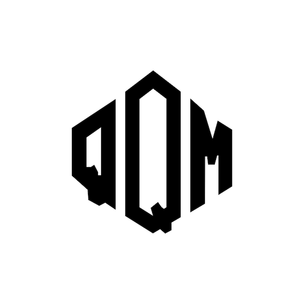 Diseño del logotipo de la letra QQM con forma de polígono QQM diseño del logotipo en forma de póligono y cubo QQM hexágono modelo de logotipo vectorial colores blanco y negro QQM monograma logotipo de negocios e inmobiliario