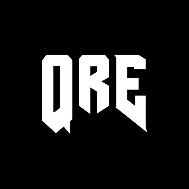 Diseño de logotipo de letra QRE para la empresa de tecnología QRE diseño de logotipo combinación de colores blanco y negro QRE logotipo QRE vector QRE diseño QRE icono QRE alfabeto QRE tipografía diseño del logotipo