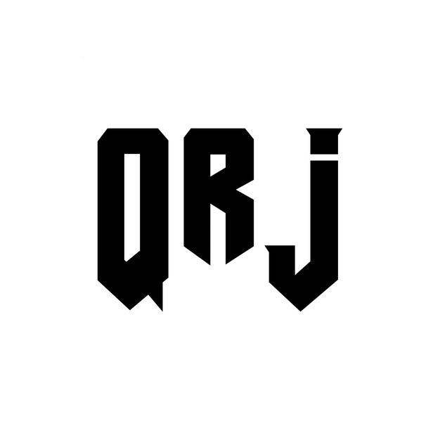 Diseño de logotipo de letra QRJ para una empresa de tecnología Diseño del logotipo QRJ combinación de colores blanco y negro Logotipo QRJ Vector QRJ Diseño del icono QRJ Alfabeto QRJ Tipografía diseño del logotipo