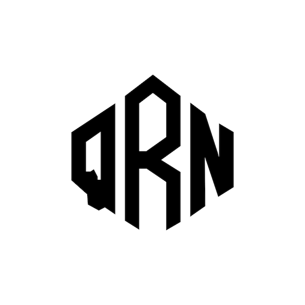 Diseño de logotipo de letra QRN con forma de polígono QRN poligono y forma de cubo diseño de logotipo QRN hexágono patrón de logotipo vectorial colores blanco y negro QRN monograma logotipo de negocios y bienes raíces