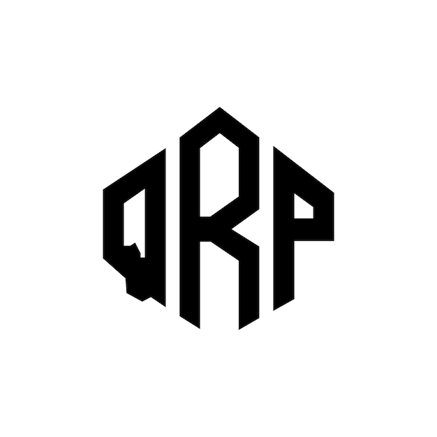 Diseño de logotipo de letra QRP con forma de polígono QRP polígono y forma de cubo diseño de logotipo QRP hexágono modelo de logotipo vectorial colores blanco y negro QRP monograma negocio y logotipo de bienes raíces