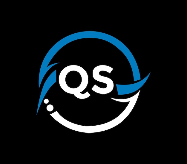 Diseño de logotipo de letra QS con forma de círculo Diseño de logotipo de forma de círculo y cubo QS Negocio de monograma QS