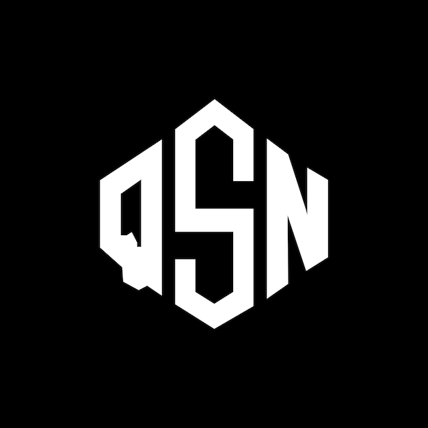 Diseño del logotipo de la letra QSN con forma de polígono QSN diseño del logotipo en forma de póligono y cubo QSN hexágono modelo de logotipo vectorial colores blanco y negro QSN monograma logotipo de negocios y bienes raíces