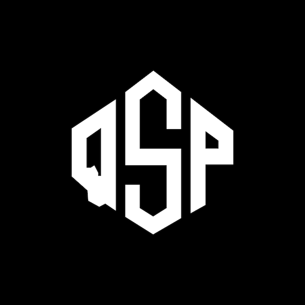 Diseño del logotipo de la letra QSP con forma de polígono QSP diseño del logotipo en forma de póligono y cubo QSP hexágono modelo de logotipo vectorial colores blanco y negro QSP monograma negocio y logotipo de bienes raíces