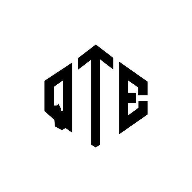 Diseño del logotipo de la letra QTE con forma de polígono QTE diseño del logotipo en forma de póligono y cubo QTE hexágono plantilla del logotipo vectorial colores blanco y negro QTE monograma negocio y logotipo de bienes raíces
