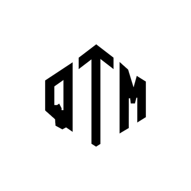 Diseño del logotipo de la letra QTM con forma de polígono QTM poligono y forma de cubo diseño del logotipo del vector hexágono QTM plantilla del logotipo colores blanco y negro QTM monograma negocio y logotipo de bienes raíces